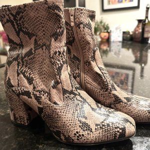 Franco Sarto Tala Snakeskin Booties Size 11